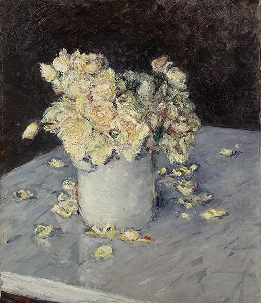 Gustave Caillebotte Yellow Roses in a Vase china oil painting image